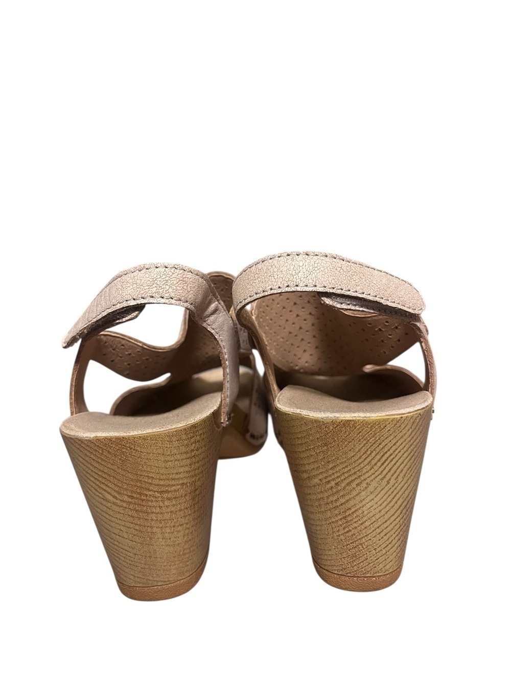Dansko Teagan Heeled Sandal Clogs Laser Cut Vintage White Leather Slingback 39 - Picture 11 of 15